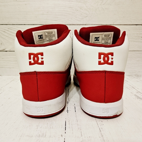 DC Cure Hi-Top Red and White Skate Sneakers ADYS400072 Men's Size 10 - Picture 3 of 11